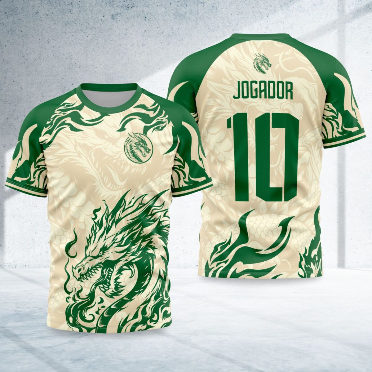 arte para camisa interclasse dragao verde modelo 26A001