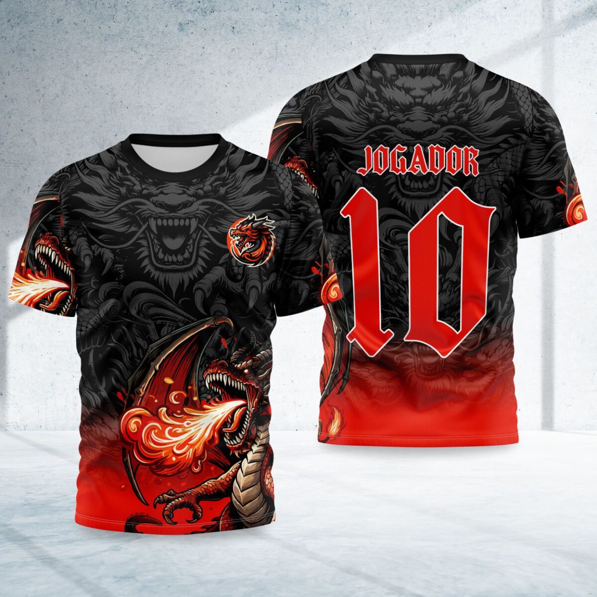 arte para camisa interclasse dragao vermelho modelo 26B009