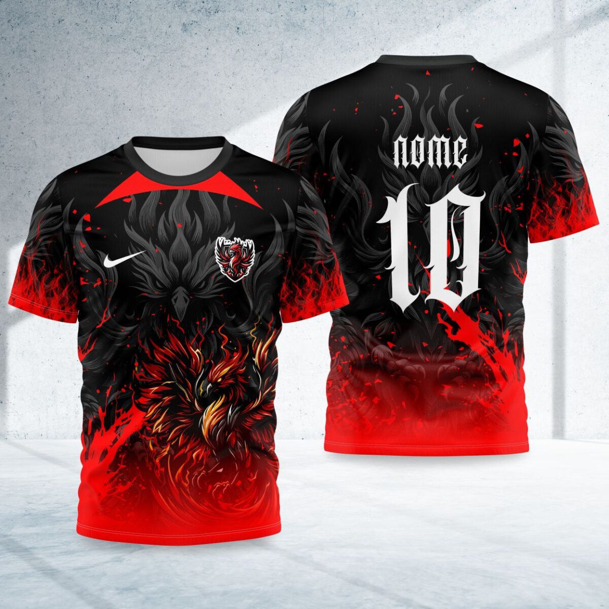 arte para camisa interclasse fenix vermelha modelo 26A081