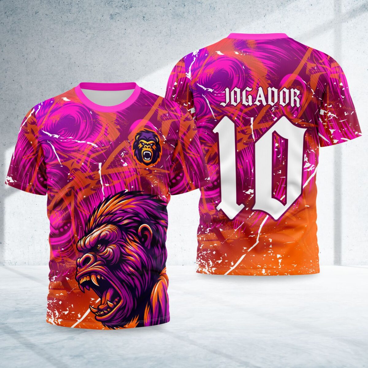 arte para camisa interclasse gorila rosa modelo 26B010
