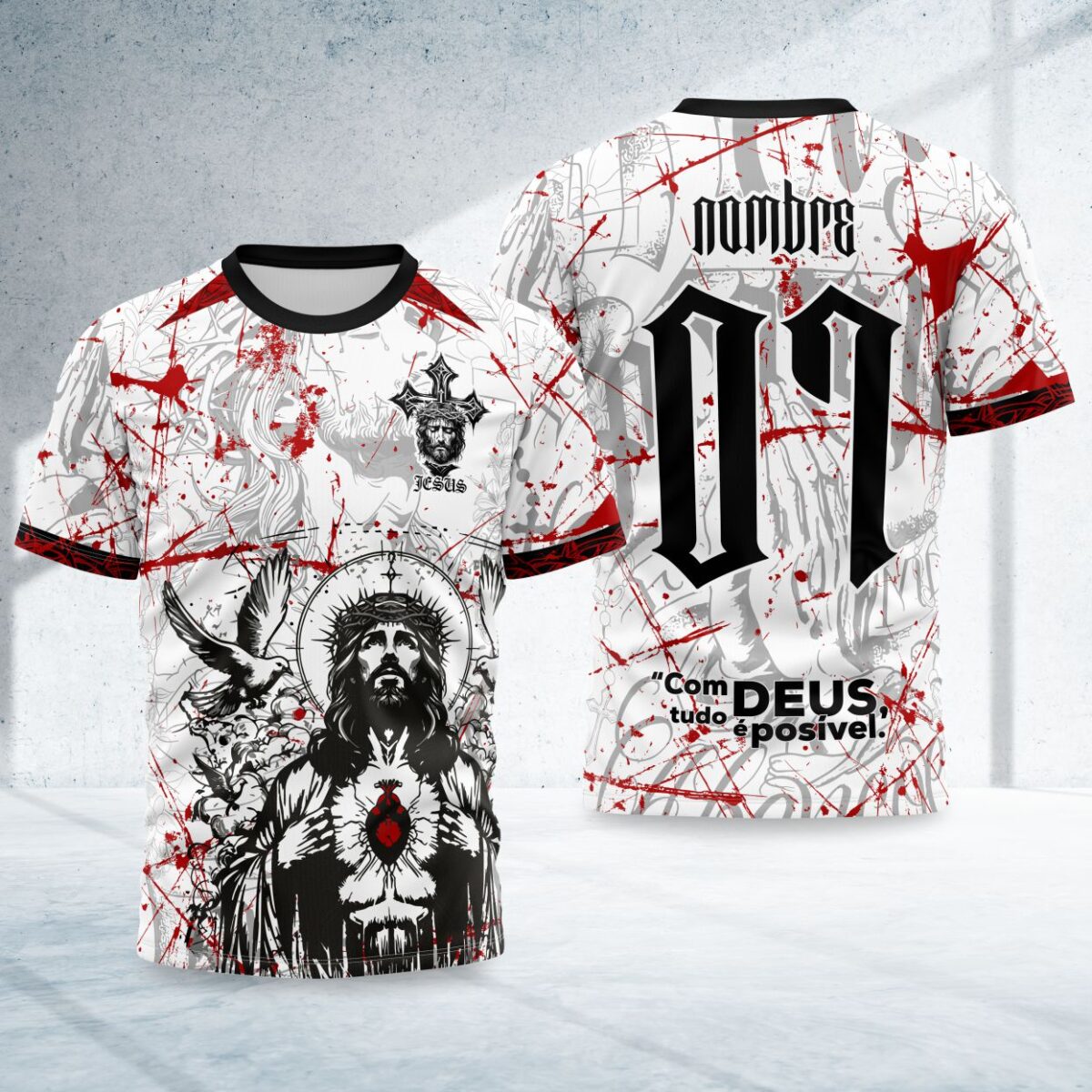 arte para camisa interclasse jesus cristo modelo 26A093