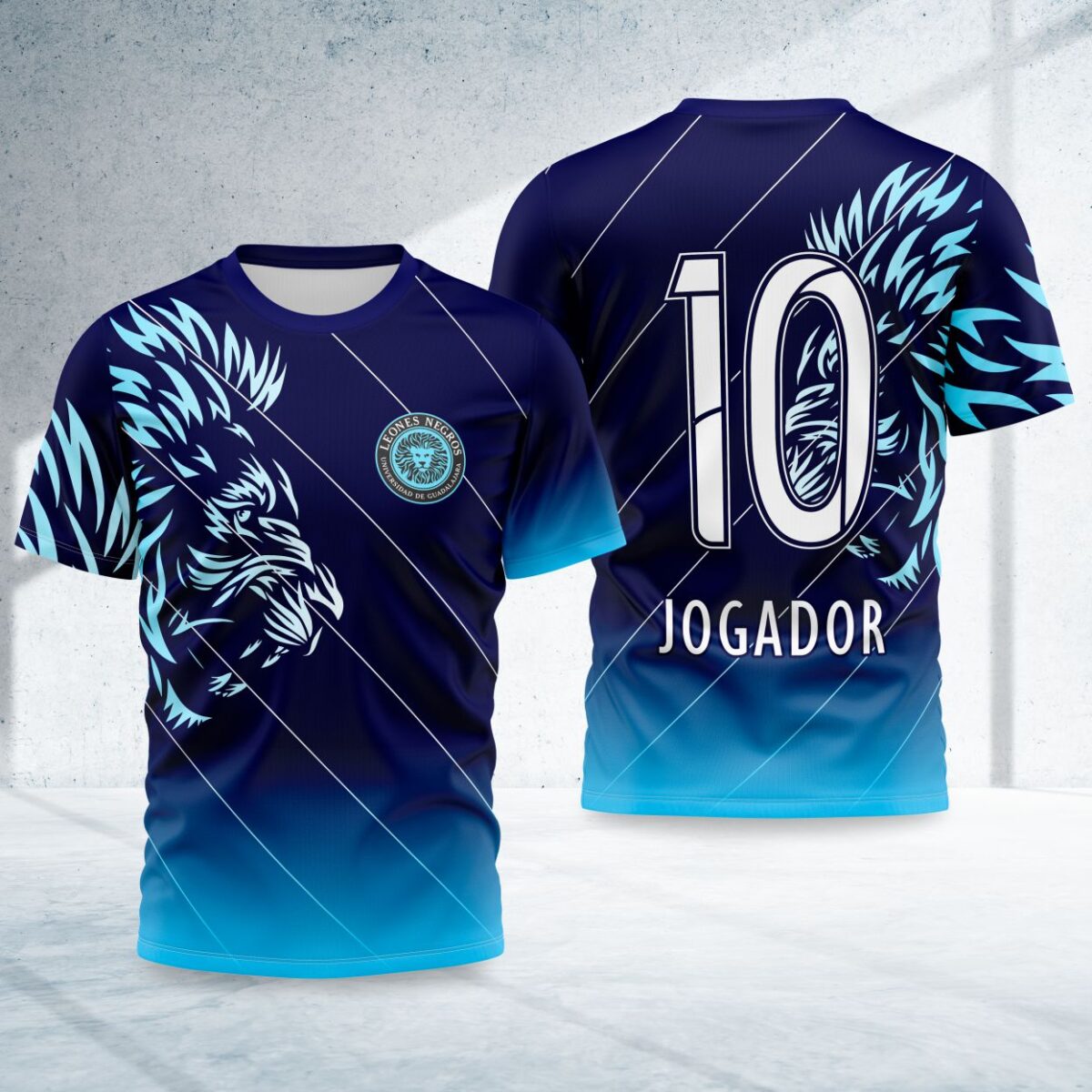 arte para camisa interclasse leao azul modelo 26A103