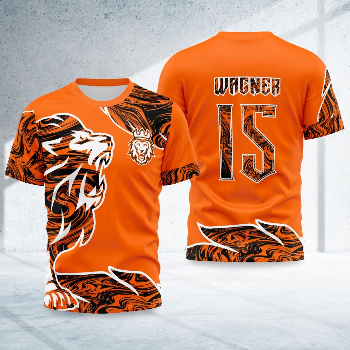 arte para camisa interclasse leao laranja modelo 26A106