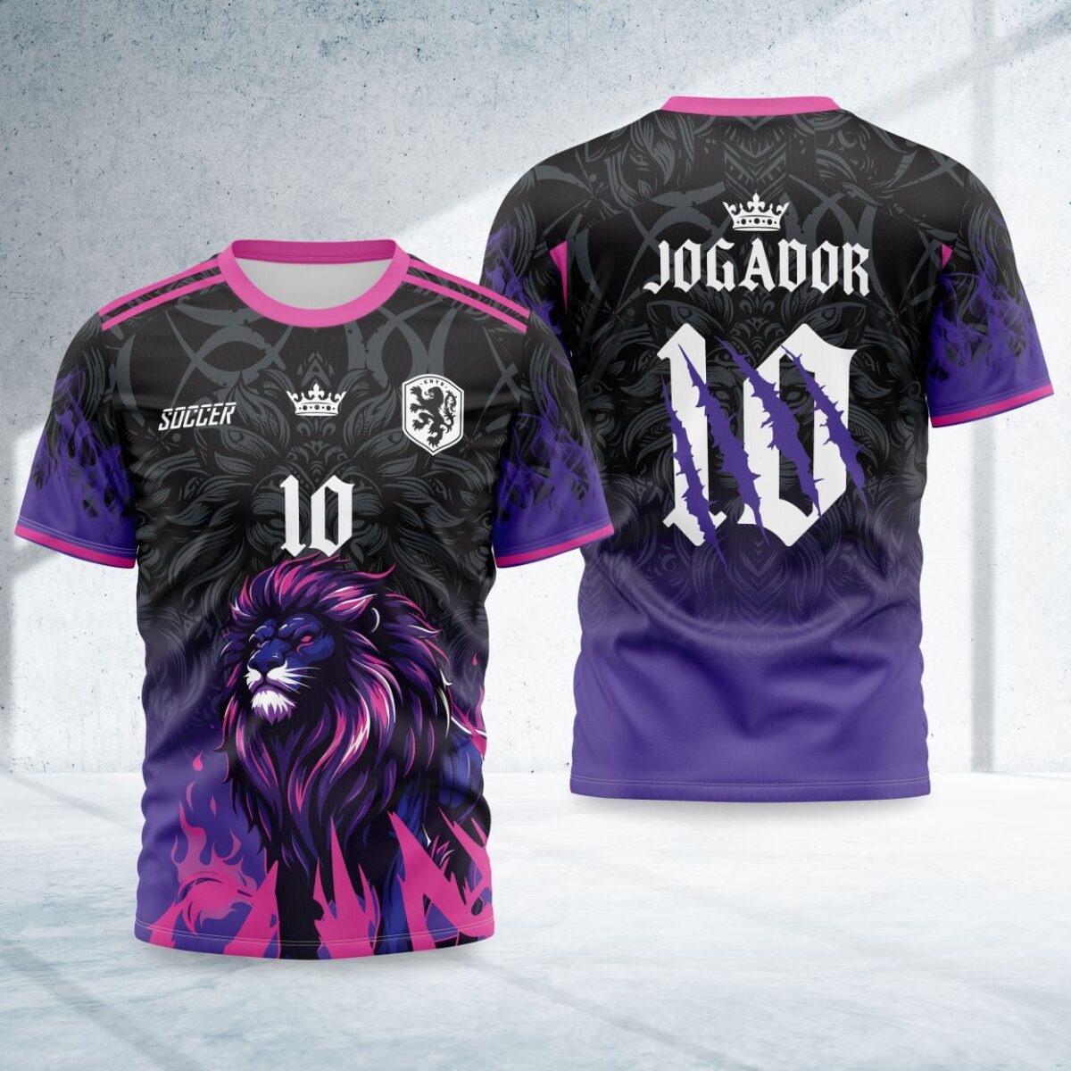 arte para camisa interclasse leao roxo modelo 26B091