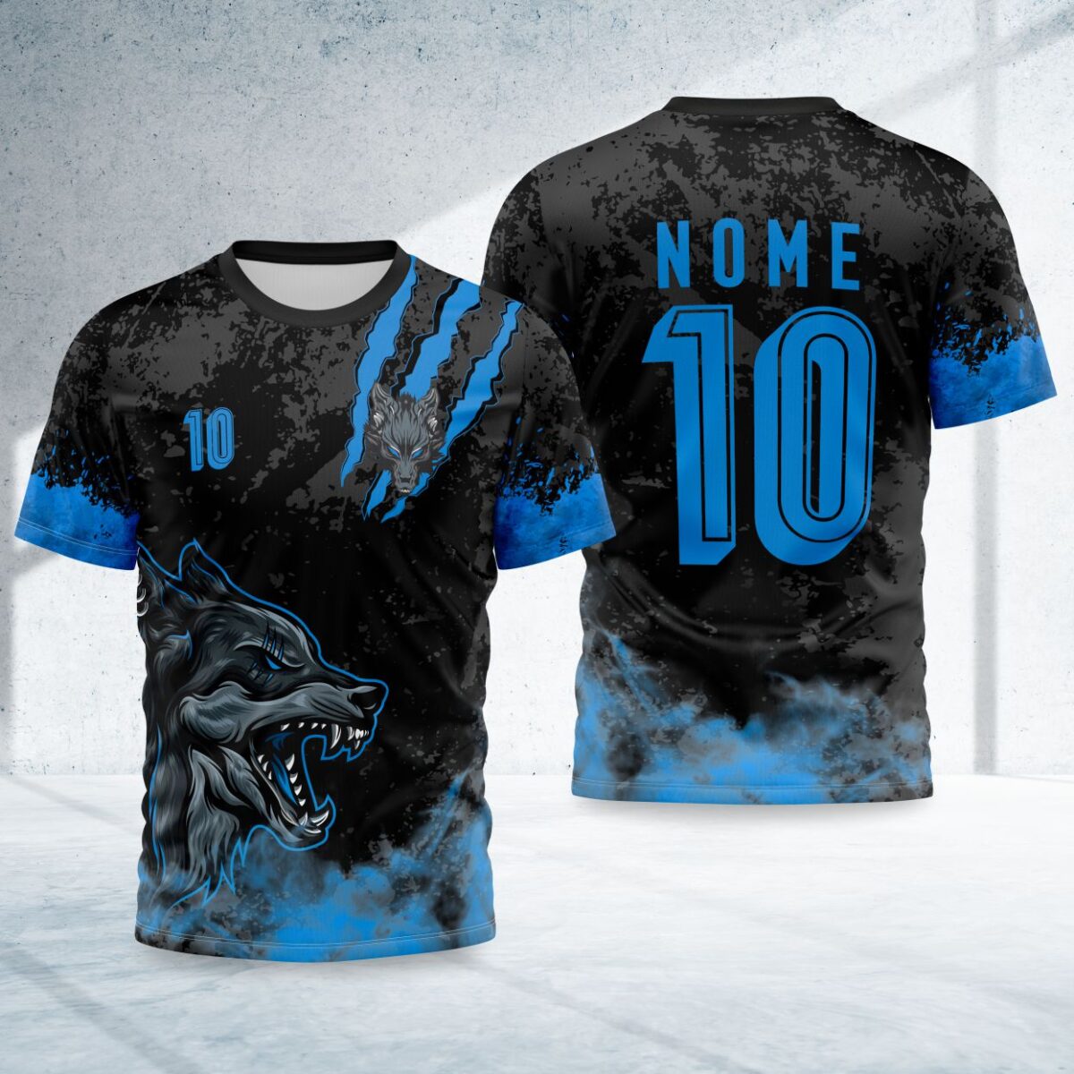 arte para camisa interclasse lobo azul modelo 26B042