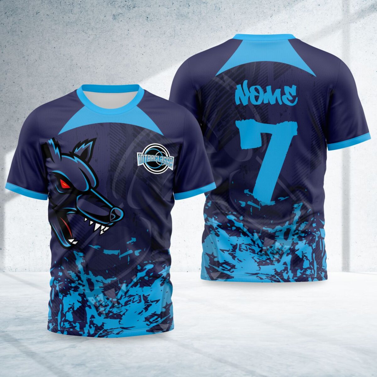 arte para camisa interclasse lobo azul modelo 26B061