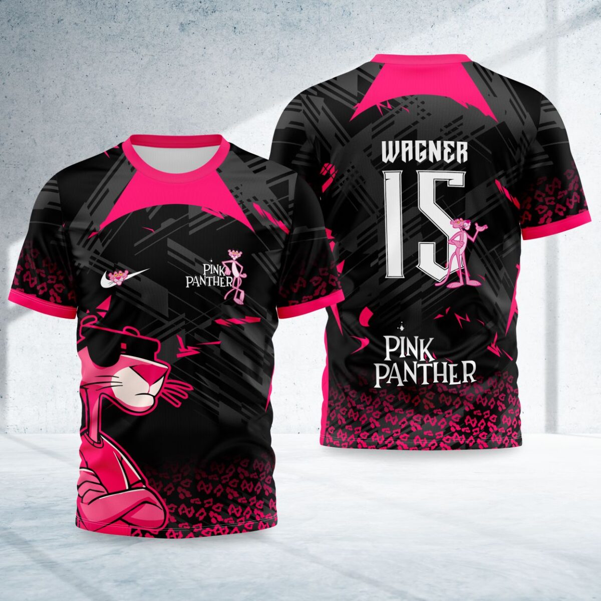 arte para camisa interclasse pantera cor de rosa modelo 26A024