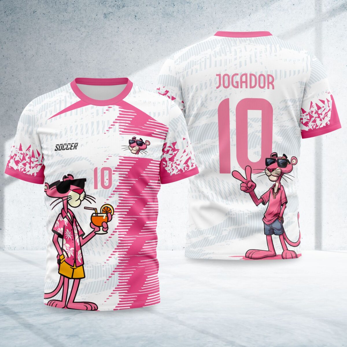 arte para camisa interclasse pantera cor de rosa modelo 26A026