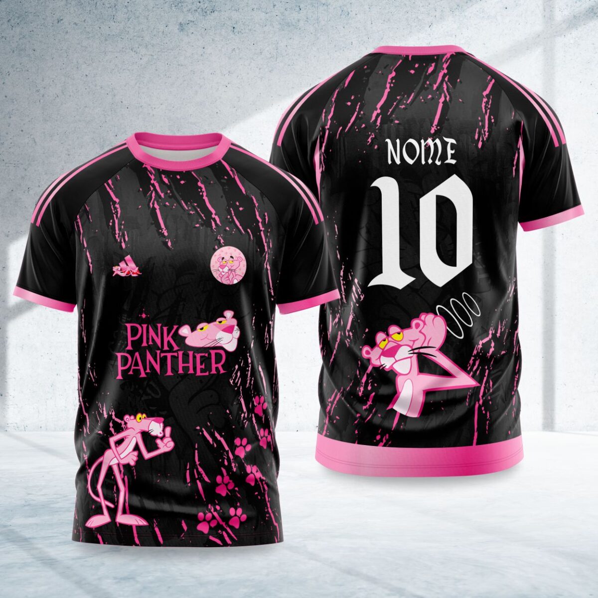 arte para camisa interclasse pantera cor de rosa modelo 26A043