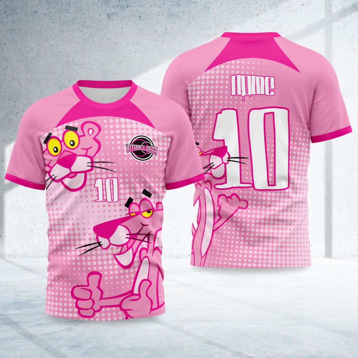 arte para camisa interclasse pantera cor de rosa modelo 26B069