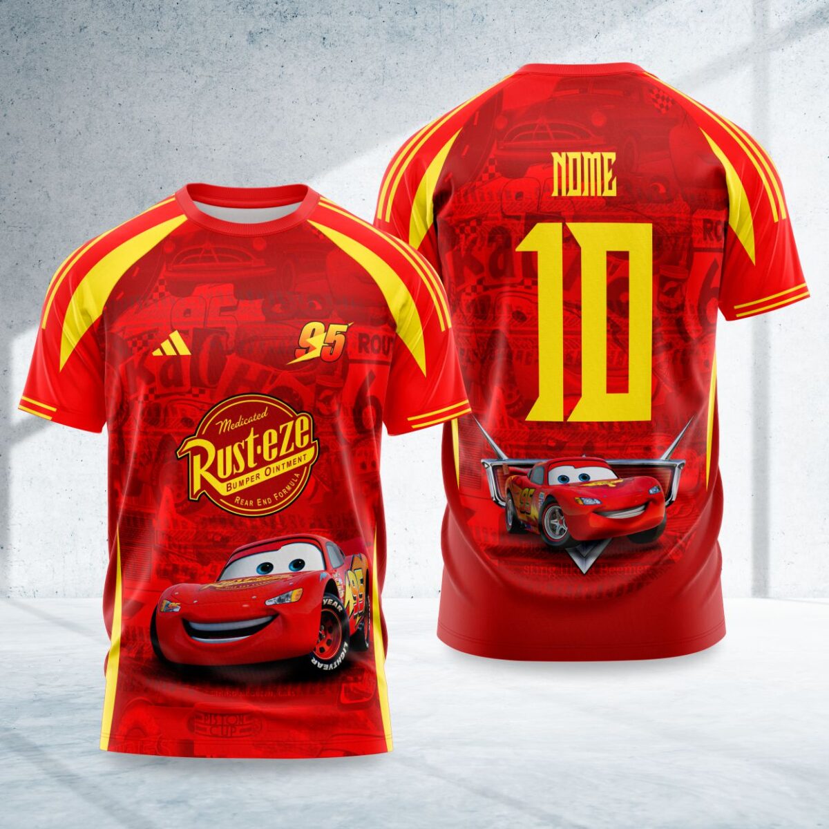 arte para camisa interclasse relampago mc queen modelo 26A044