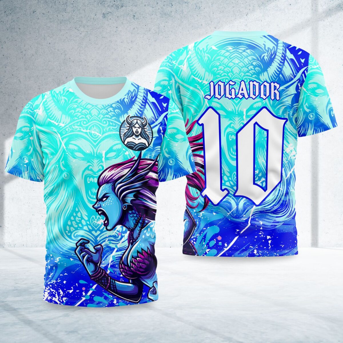arte para camisa interclasse sereia azul modelo 26B015