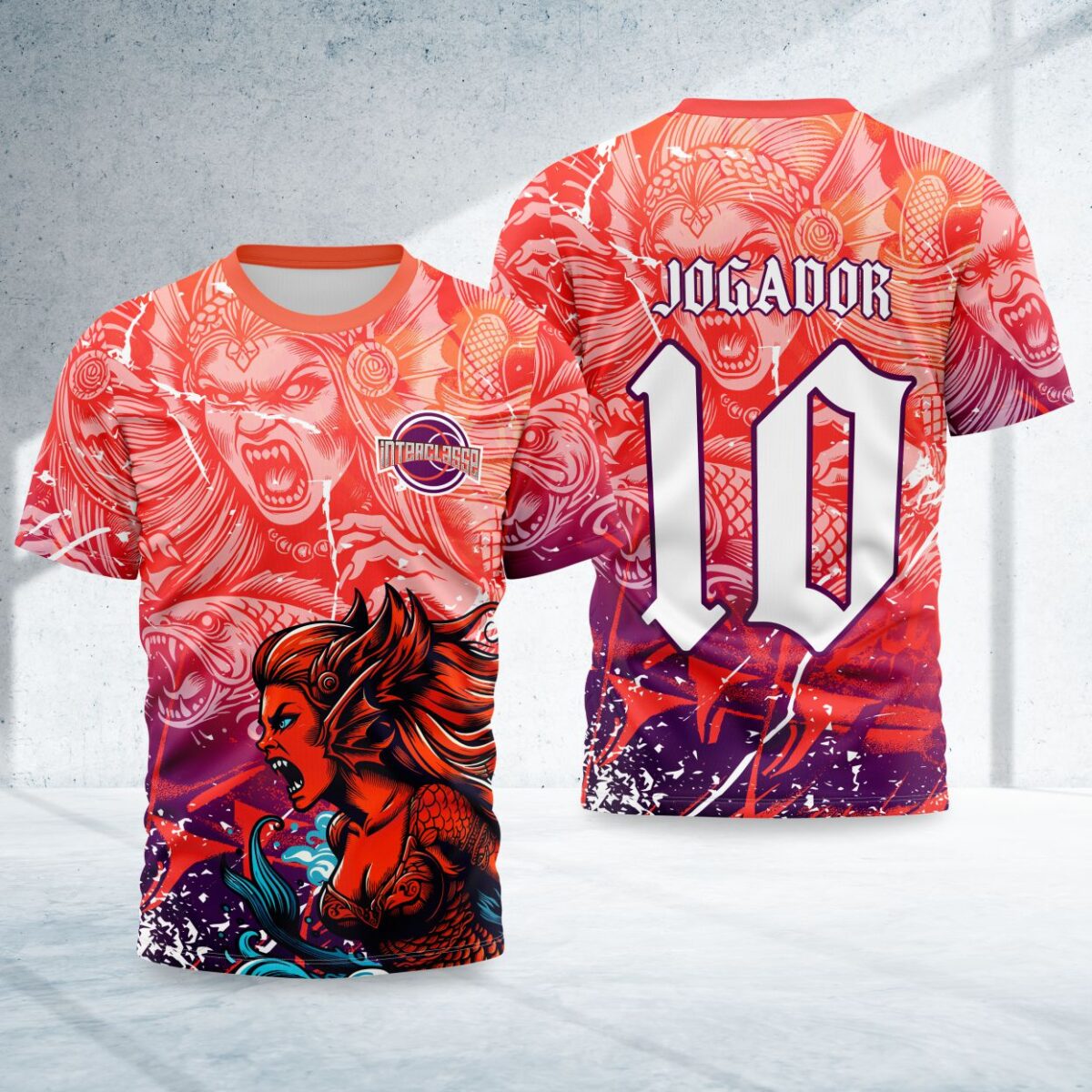 arte para camisa interclasse sereia vermelha modelo 26B014