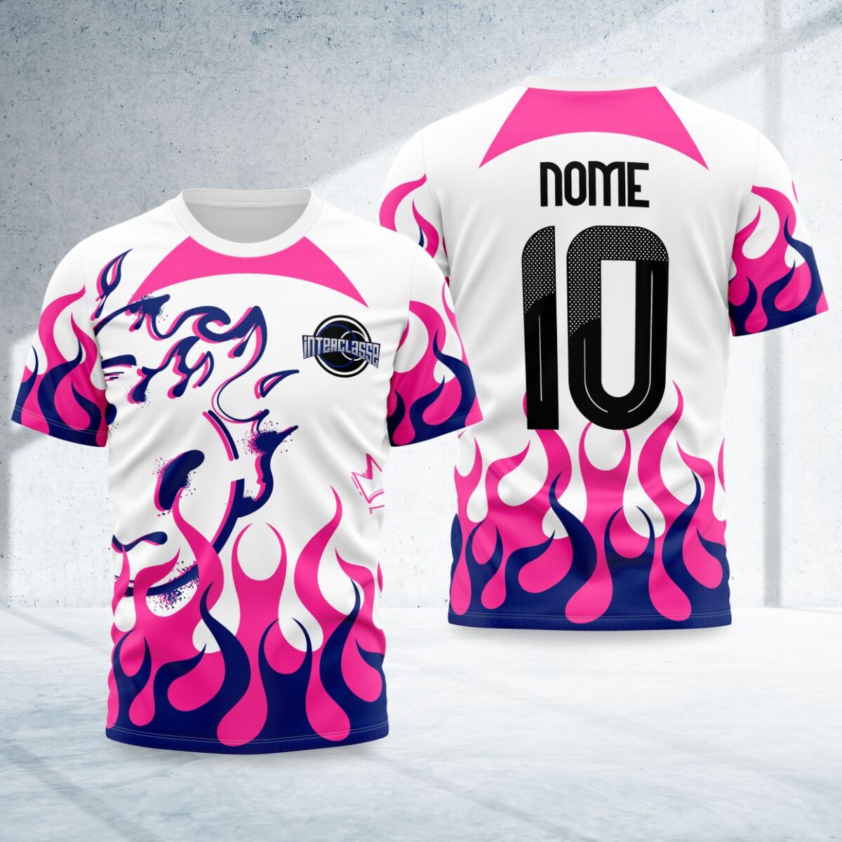 arte para camisa interclasse smile pink fire modelo 26B048