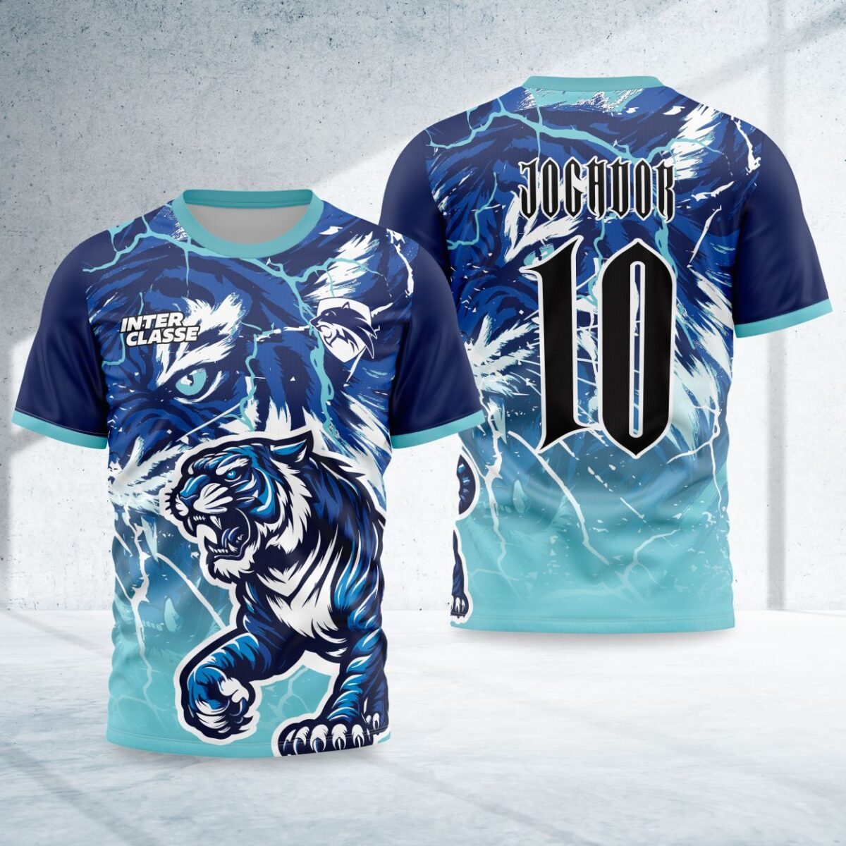 arte para camisa interclasse tigre azul modelo 26A006