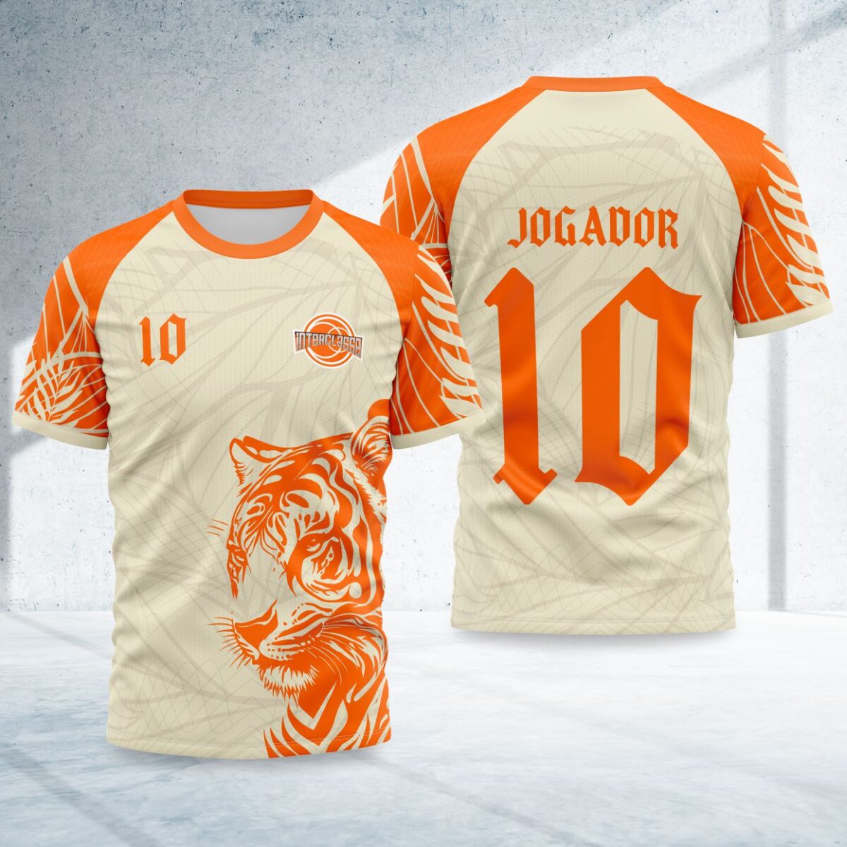 arte para camisa interclasse tigre laranja modelo 26B032