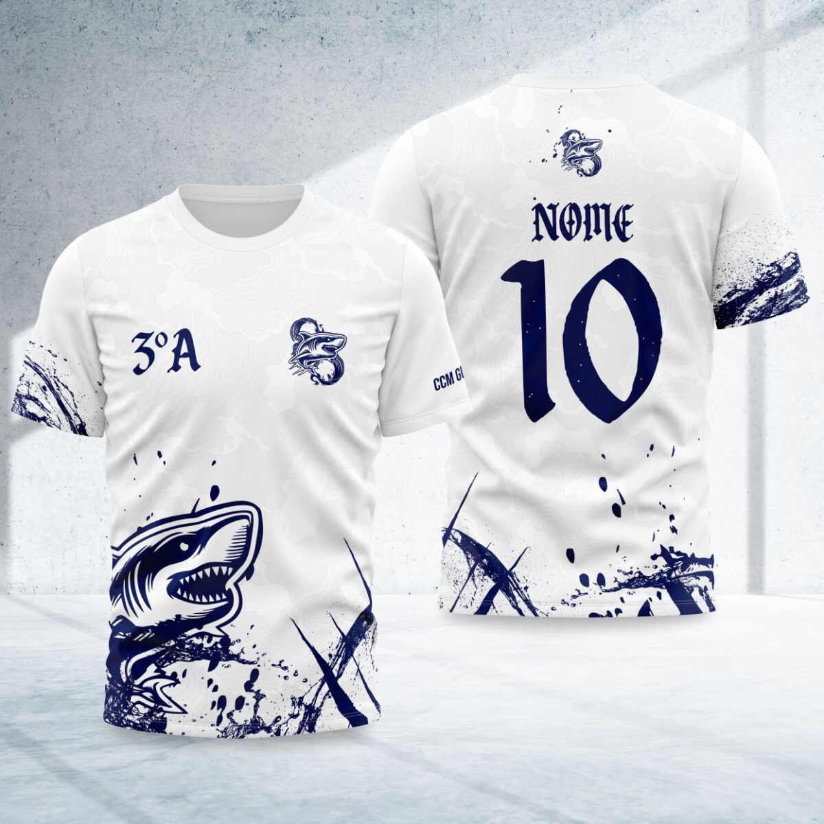 arte para camisa interclasse tubarao modelo 26A084