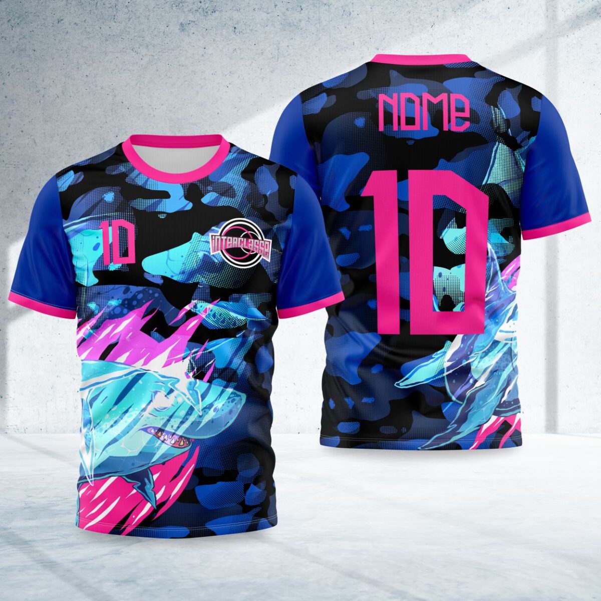 arte para camisa interclasse tubarao modelo 26B073
