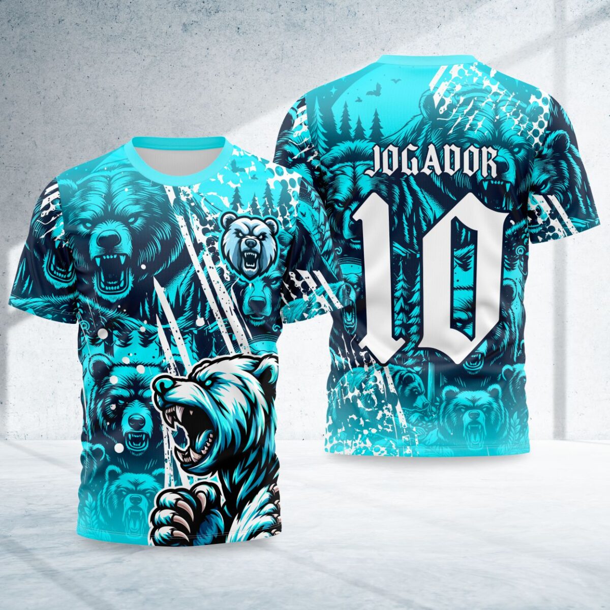 arte para camisa interclasse urso azul modelo 26B022