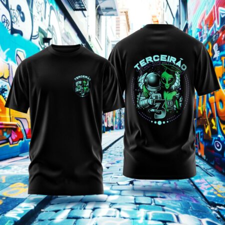 Arte para Camisa Terceirão Astronauta e Alien - modelo-25A034