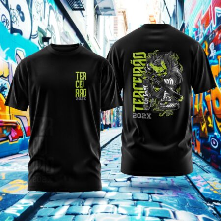 Arte para Camisa Terceirão Demônio Japonês Ninja - modelo-25A054