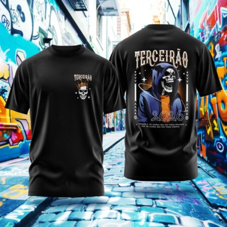 Arte para Camisa Terceirão Esqueleto de Capuz - modelo-25A097