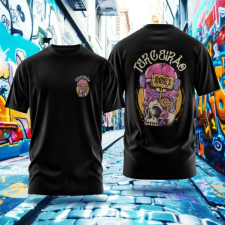 Arte para Camisa Terceirão Skate Caveira - modelo-25A081