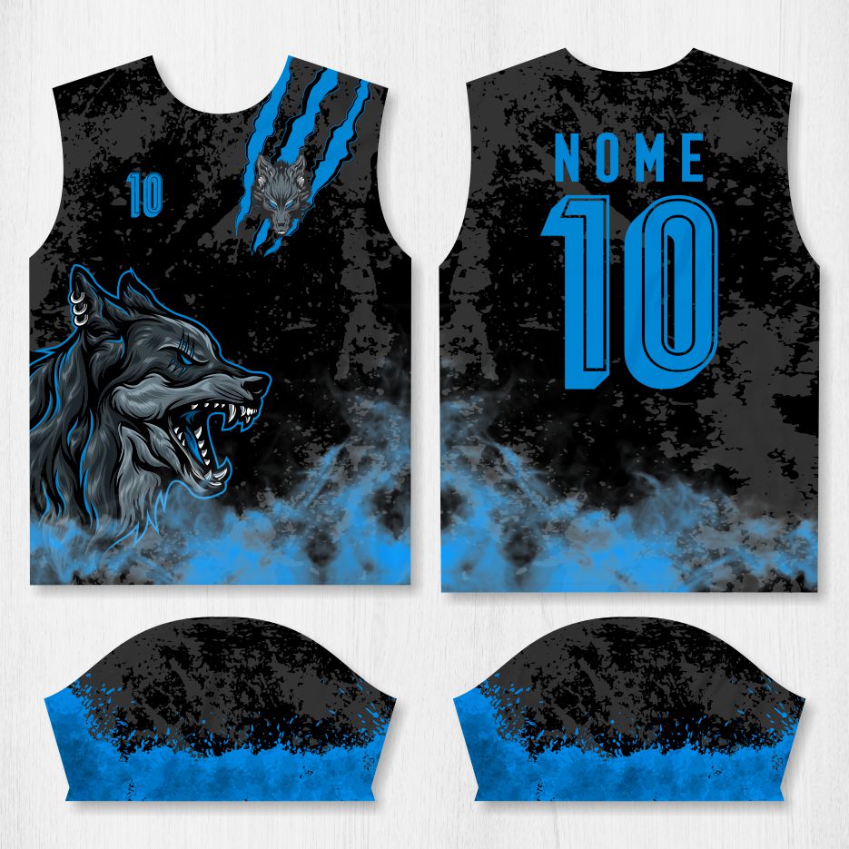 Arte para Camisa Interclasse Lobo Azul -  modelo-26B042