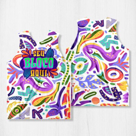 Arte para Abadá Bloco Carnaval Abstrato Colorido - modelo-23A041