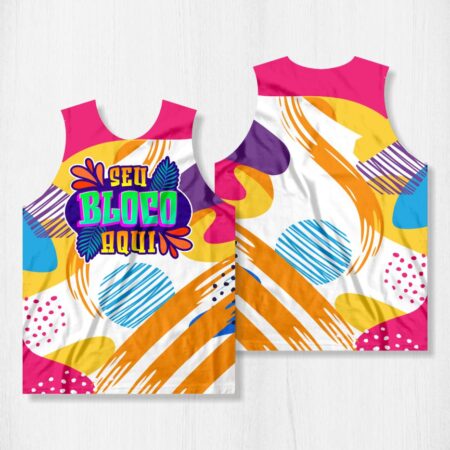 Arte para Abadá Bloco Carnaval Abstrato Colorido - modelo-23A074