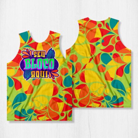 Arte para Abadá Bloco Carnaval Amarelo e Laranja - modelo-23A029