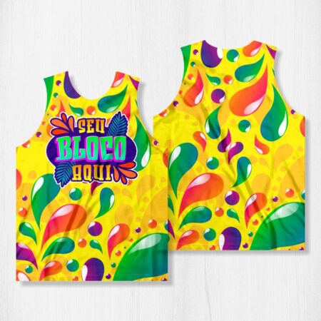 Arte para Abadá Bloco Carnaval Amarelo - modelo-23A001