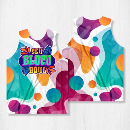 Arte para Abadá Bloco Carnaval Azul e Rosa - modelo-23A036