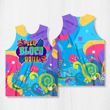 Arte para Abadá Bloco Carnaval Azul - modelo-23A008
