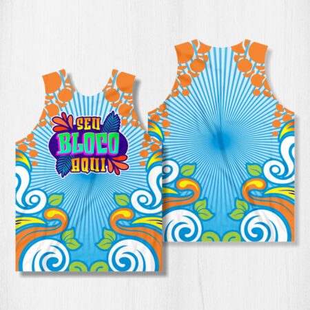 Arte para Abadá Bloco Carnaval Azul - modelo-23A099