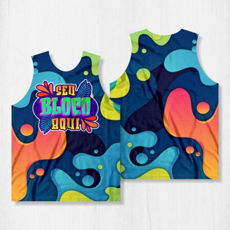 Arte para Abadá Bloco Carnaval Azul Splash - modelo-23A034