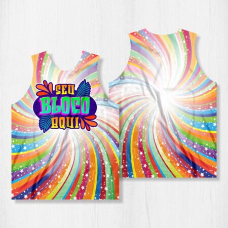 Arte para Abadá Bloco Carnaval Espiral Colorido - modelo-23A048