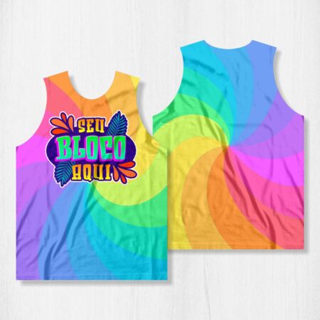 Arte para Abadá Bloco Carnaval Espiral Colorido - modelo-23A054