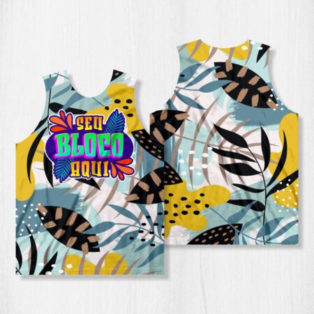 Arte para Abadá Bloco Carnaval Floral - modelo-23A068