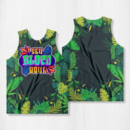Arte para Abadá Bloco Carnaval Floral Verde - modelo-23A065