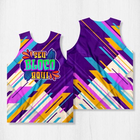 Arte para Abadá Bloco Carnaval Geometric Roxo - modelo-23A028
