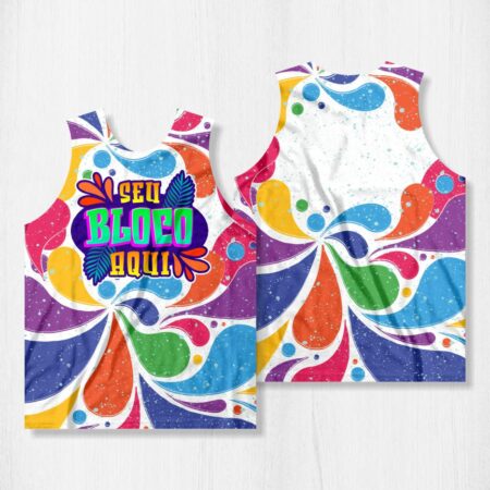 Arte para Abadá Bloco Carnaval Gotas Coloridas - modelo-23A014