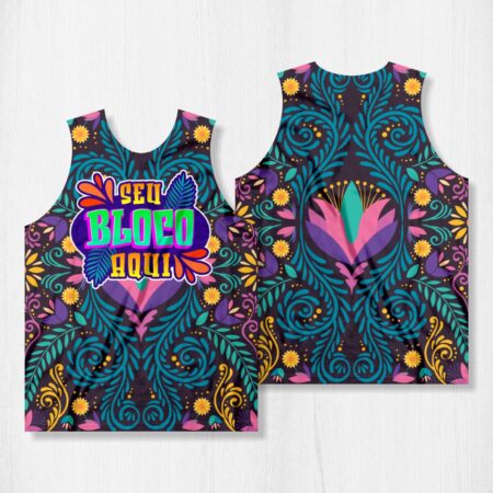 Arte para Abadá Bloco Carnaval Mandala Azul - modelo-23A035