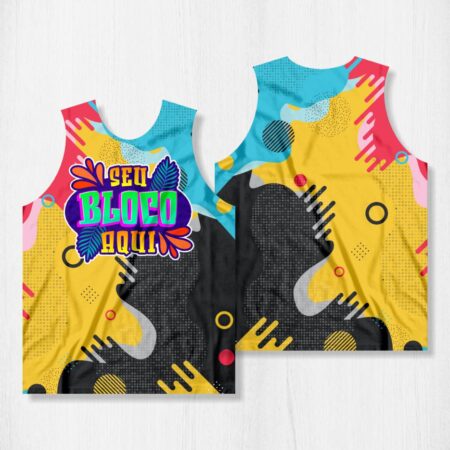Arte para Abadá Bloco Carnaval Preto e Amarelo - modelo-23A003