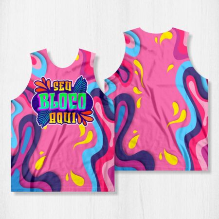 Arte para Abadá Bloco Carnaval Rosa Liquido - modelo-23A050
