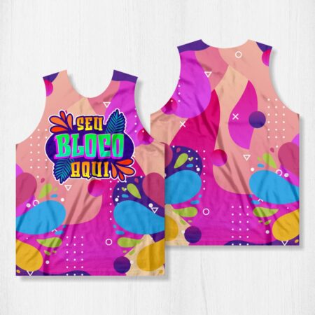 Arte para Abadá Bloco Carnaval Rosa - modelo-23A026