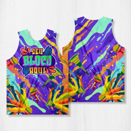 Arte para Abadá Bloco Carnaval Roxo Colorido - modelo-23A082