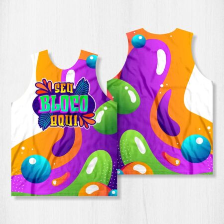 Arte para Abadá Bloco Carnaval Roxo e Laranja - modelo-23A021