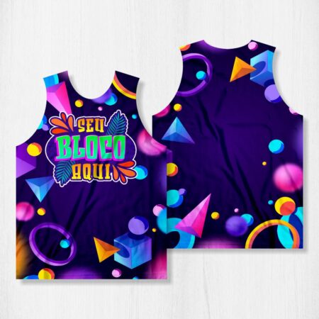 Arte para Abadá Bloco Carnaval Roxo Geometric - modelo-23A033