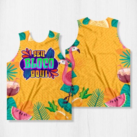 Arte para Abadá Bloco Carnaval Tropical Amarelo - modelo-23A067